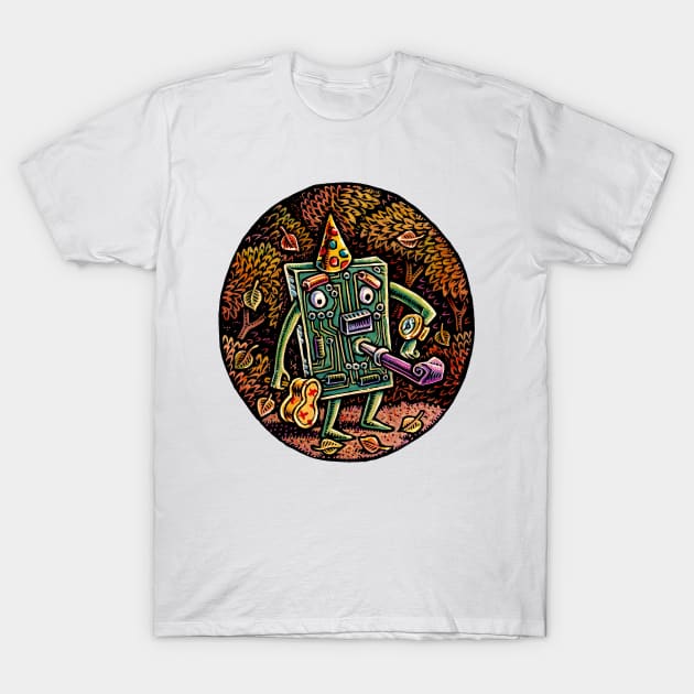 Motherboard Man Waits for Party T-Shirt by Lisa Haney